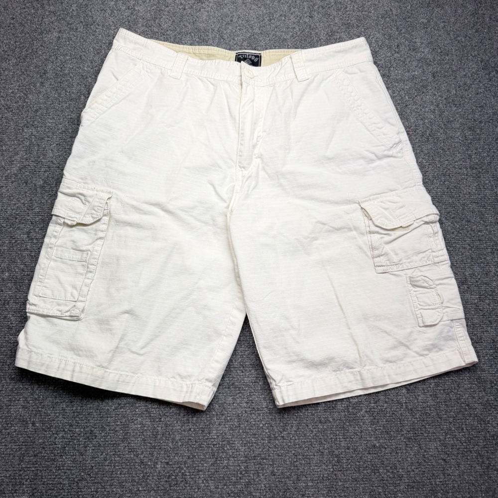 Trilogy Sportswear Mens Size 36 White Ripstop Cotton Cargo Shorts Utility Casual